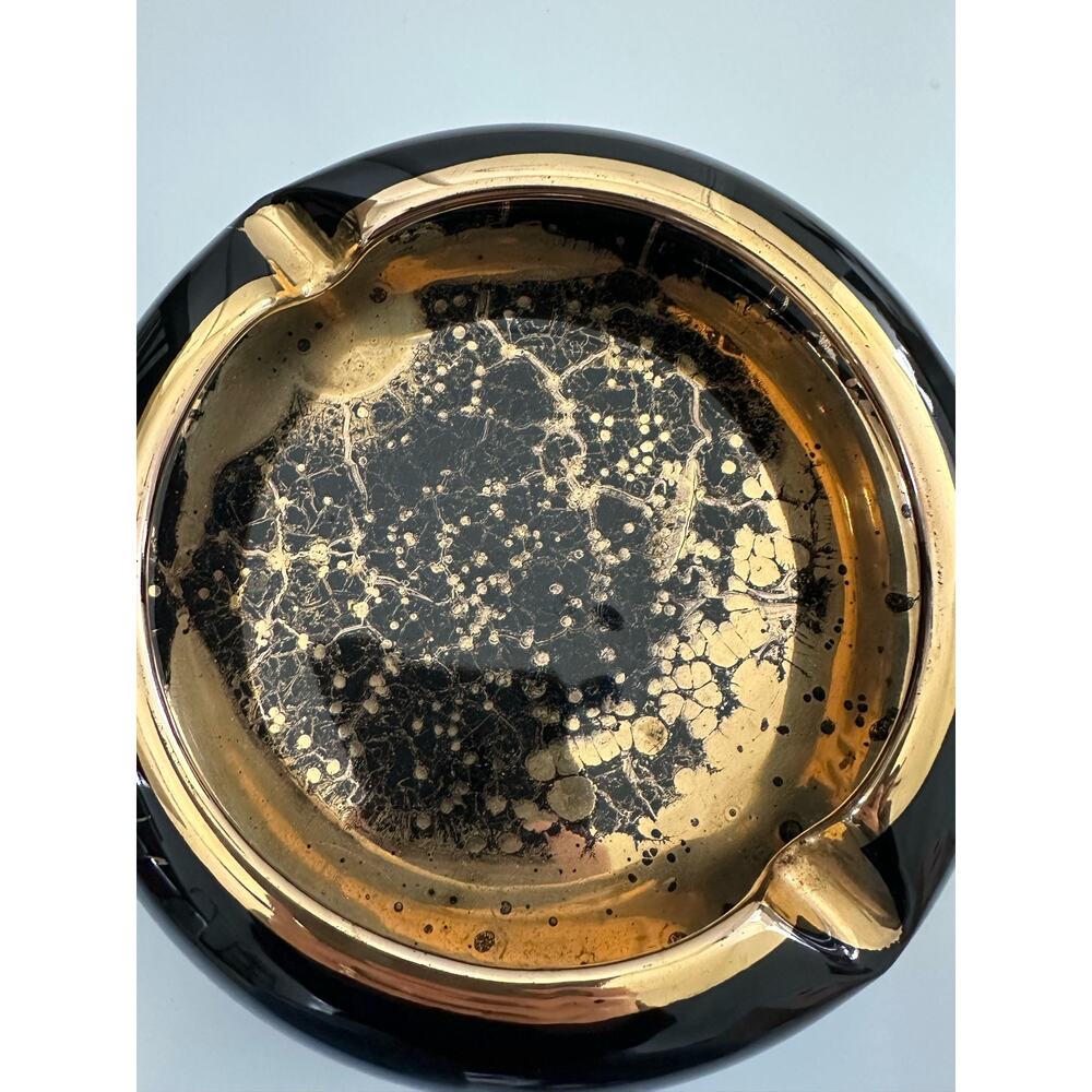 Vintage Retro Ashtray Black and Gold - Picture 11 of 11